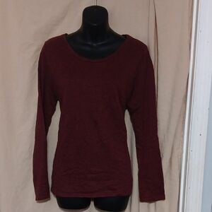 Women's Burgundy Long Sleeve Top